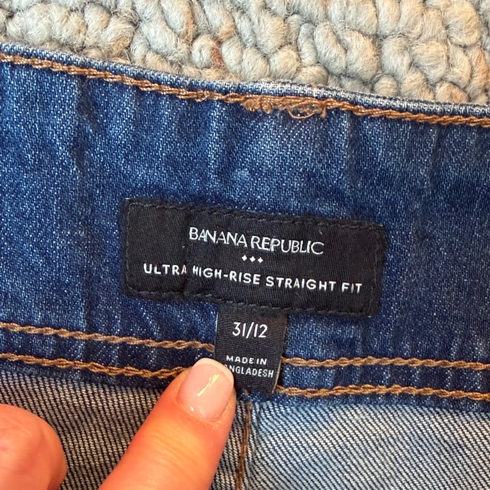 Banana Republic Dark Blue High-Rise Straight Jeans - Picture 2 of 9